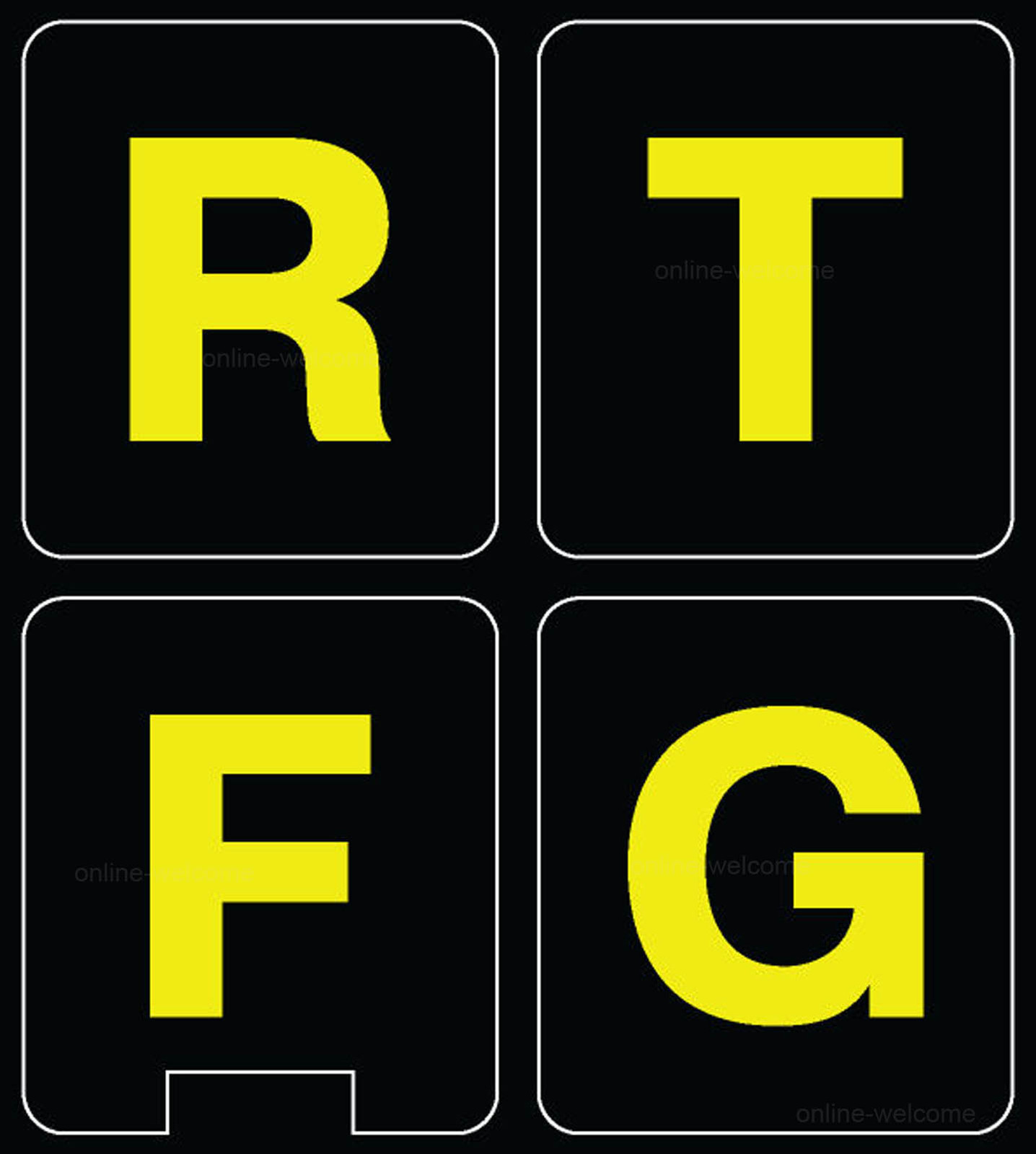 Glowing Reflective Fluorescent English US LARGE Letters Keyboard Sticker New