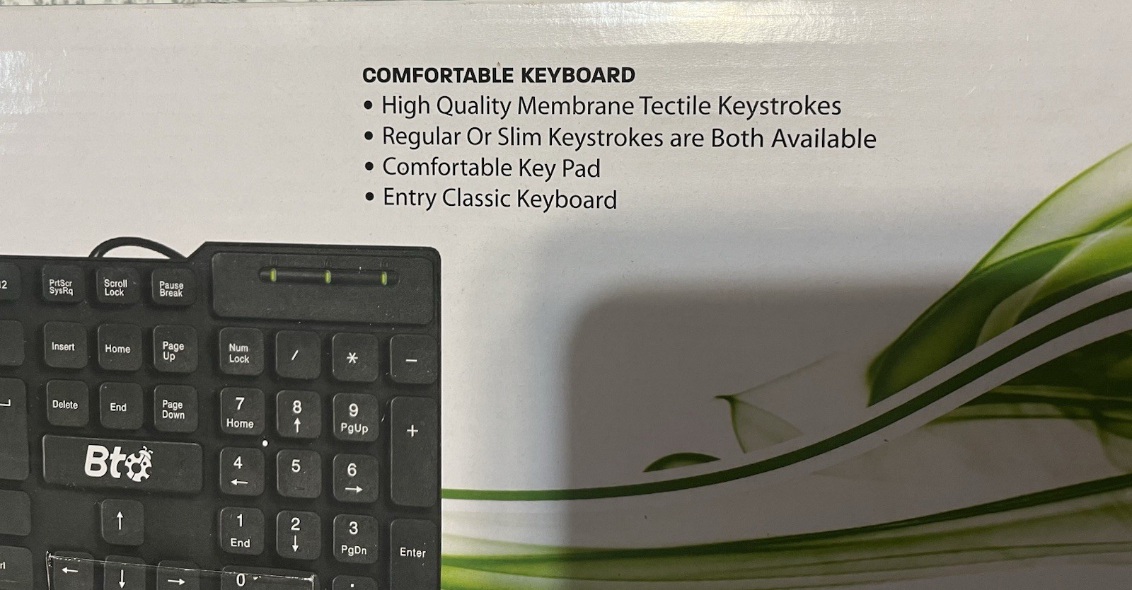 BTO Wired Keyboard Full Size 104-Key with Numeric Keypad Black