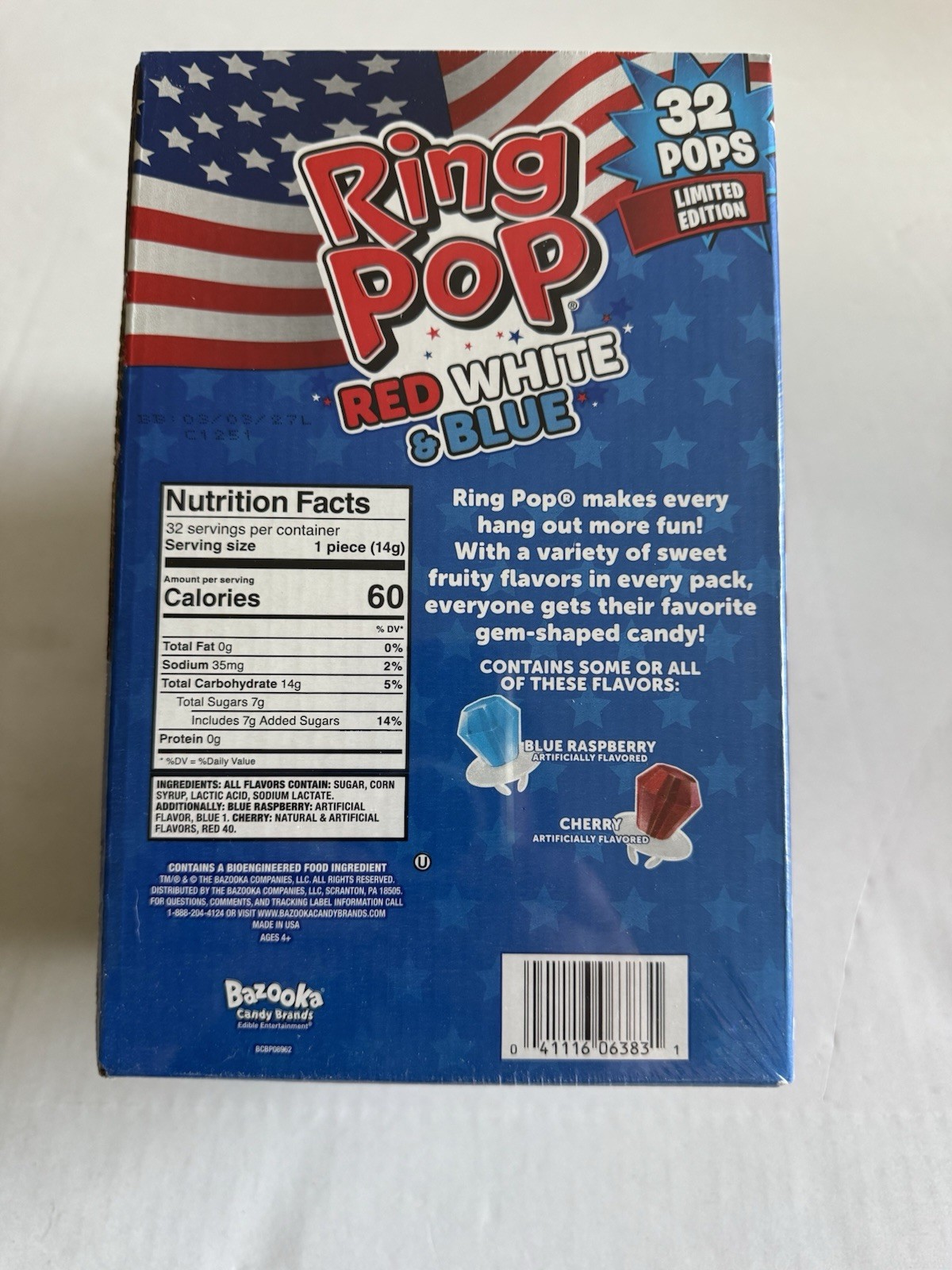 Patriotic Ring Pop 32 Pop Limited Edition 32/0.5 Oz