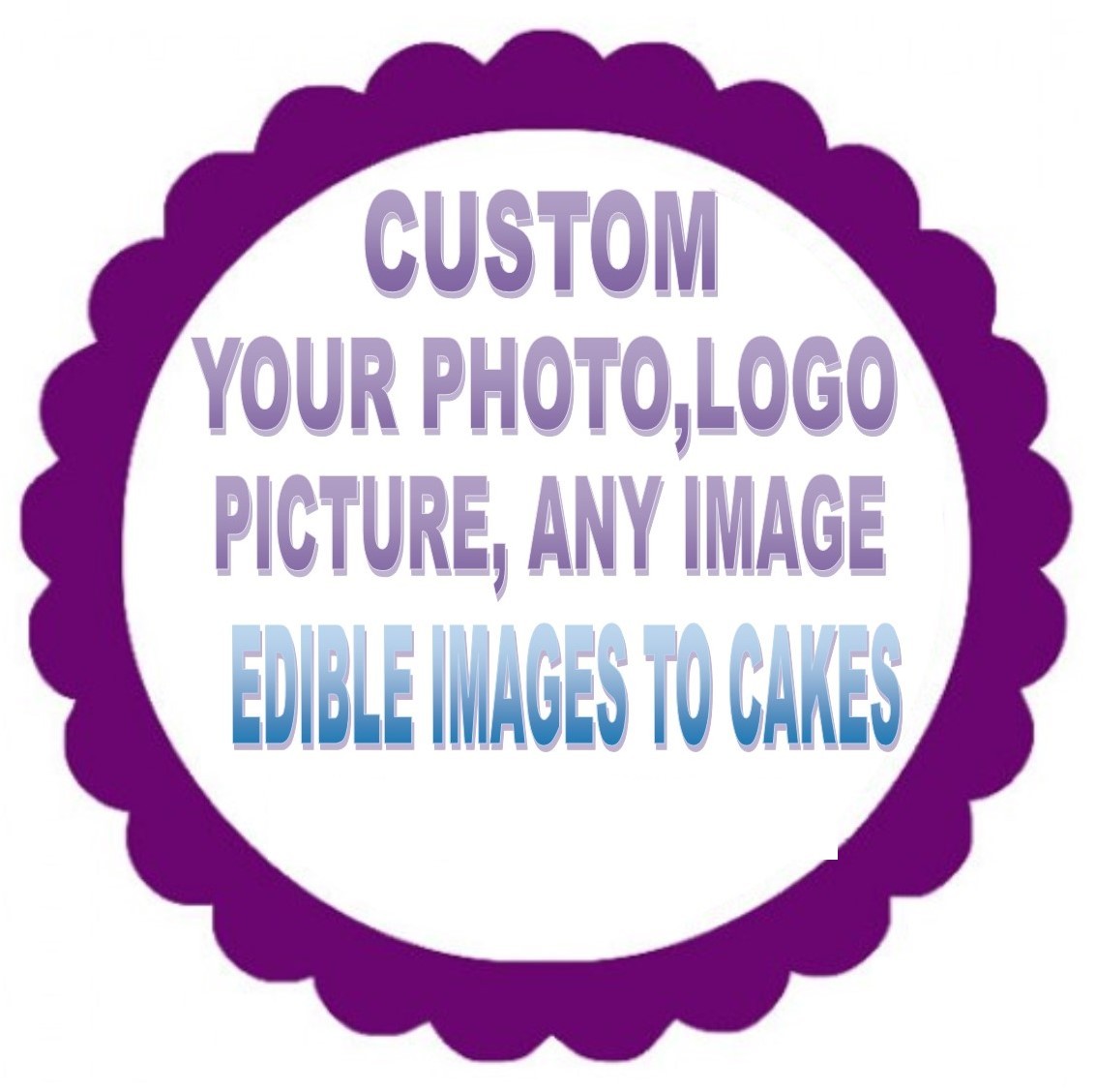 CUPCAKES ROUND TOPPER  EDIBLE PHOTO IMAGE CUSTOM - ANY IMAGE (ENGLISH/SPANISH)