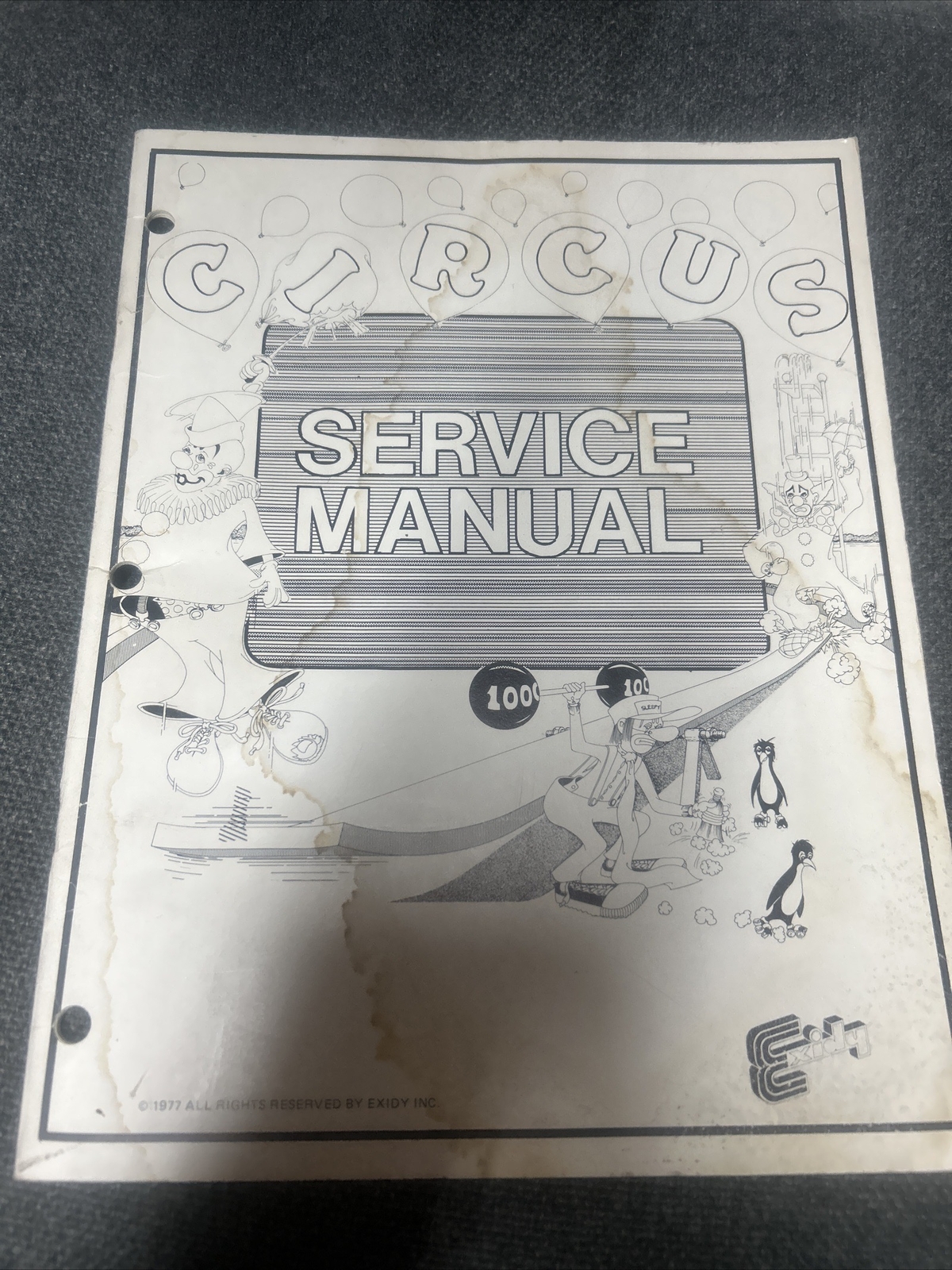 Exidy CIRCUS Arcade Video Game Manual - good used original