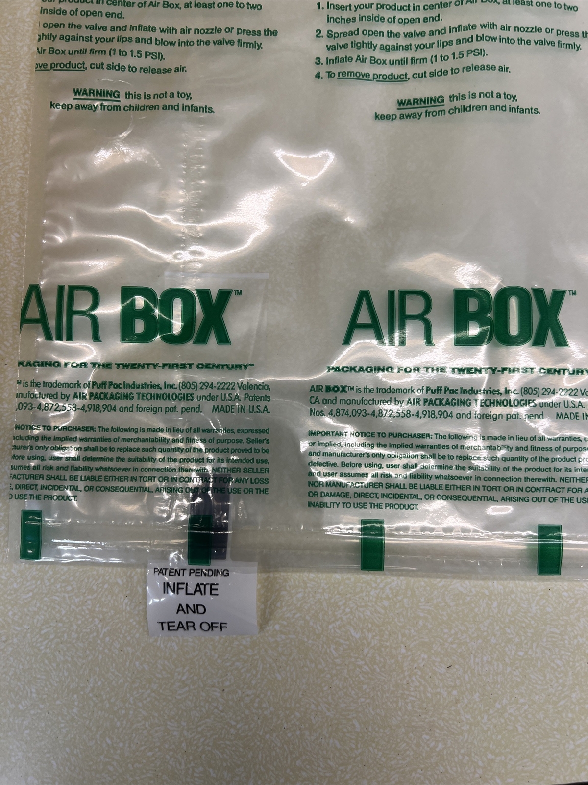 Sealed Air RF-12”x 16”Rapid Fill Inflatable Packaging Uline 75 Bags