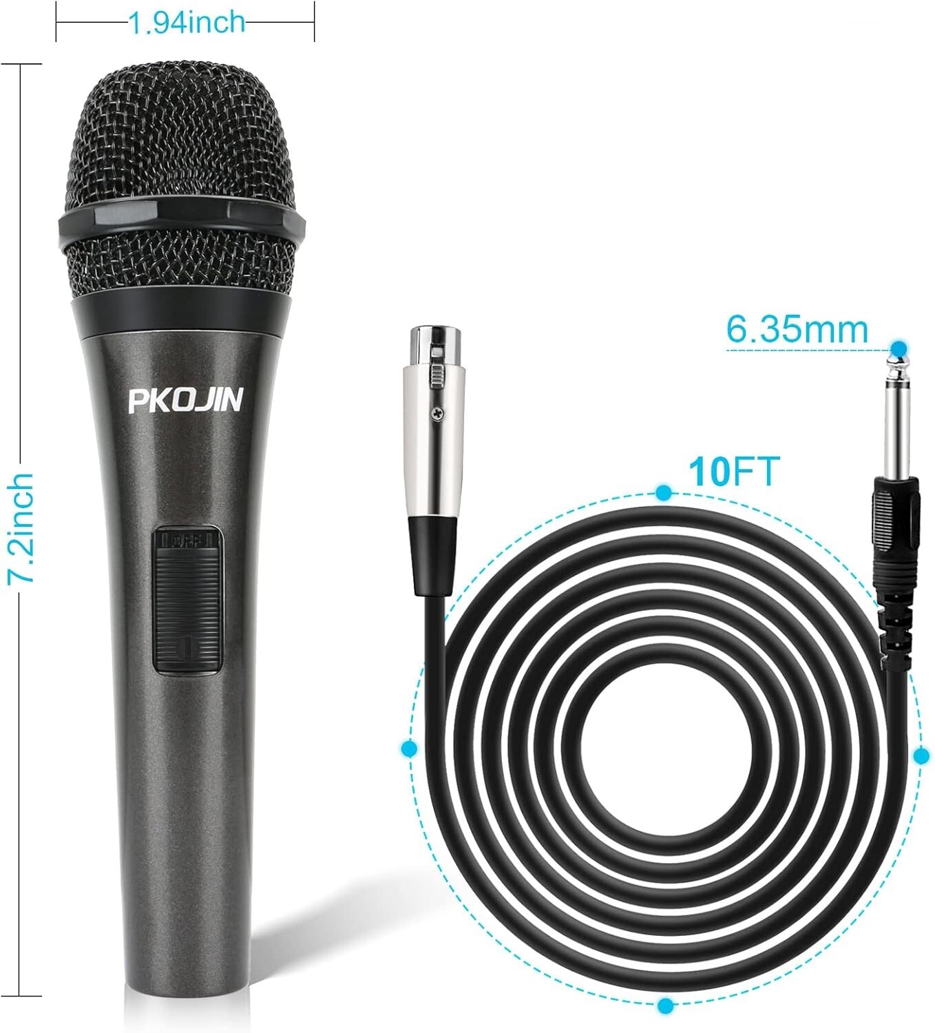 Unidirectional Wired Karaoke Microphone with On/Off Switch for Superior Singing