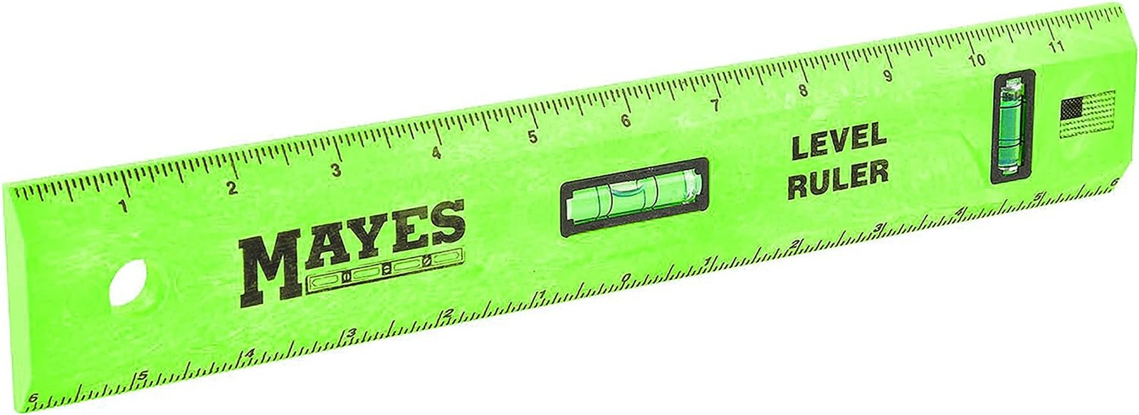Mayes 10742 Polystyrene Level Rule, 12 Inch Leveler Tool, Straight Edge, Easy to