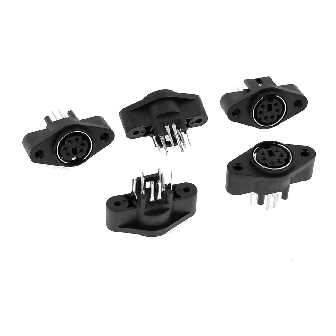 5 x Mini DIN 6 Pin Female S-video Connector Adapter Sockets