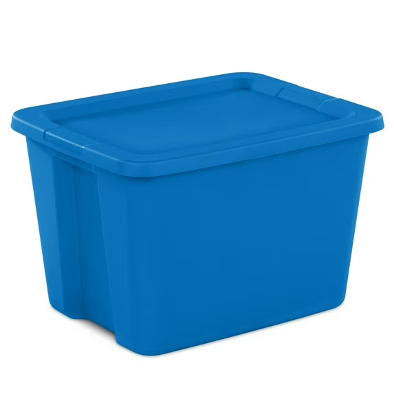 Large Storage Bin, 18 Gallon Plastic Storage Container with Snap-On Lid, Pink