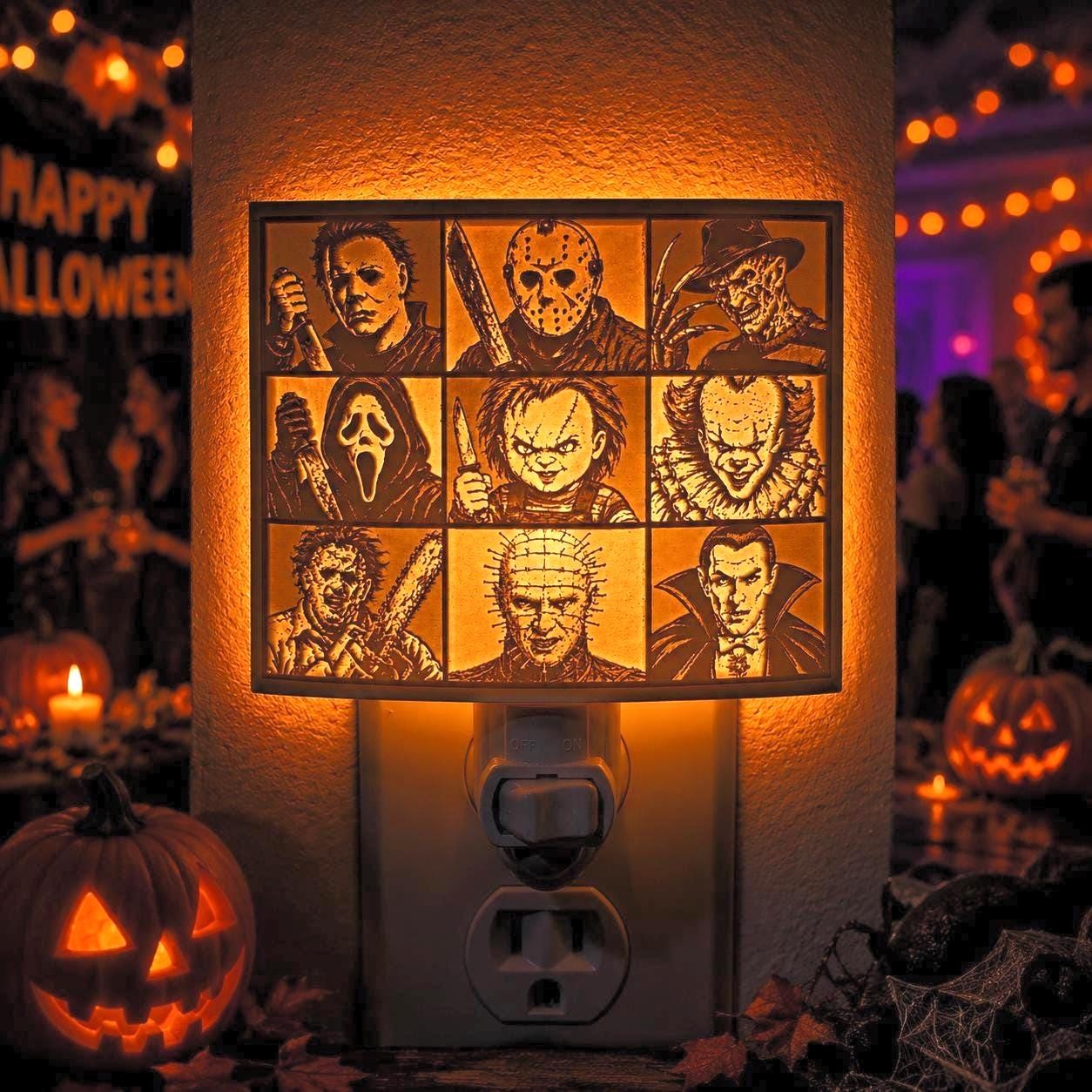Horror Villains Night Light Halloween Party Movie Character Haunted House Decor