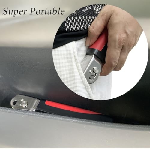 Foldable Car Door Handle for Elderly with Adj. Standing Aid Safety Handle, Red