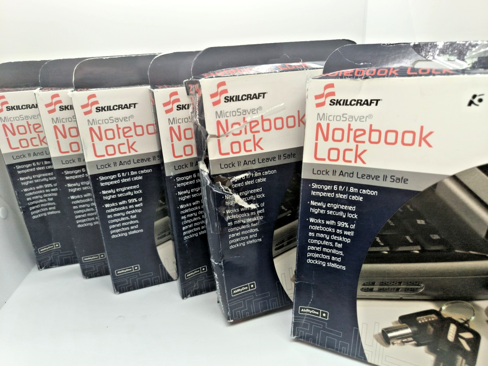 (6) Kensington MicroSaver Notebook / Laptop Combination Locks, 6ft Steel Cable
