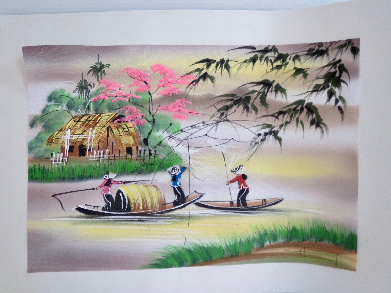 Very Fine Japanese Watercolor Painting LANDSCAPE Artist SIGNED 12.5"L X 8.5"W