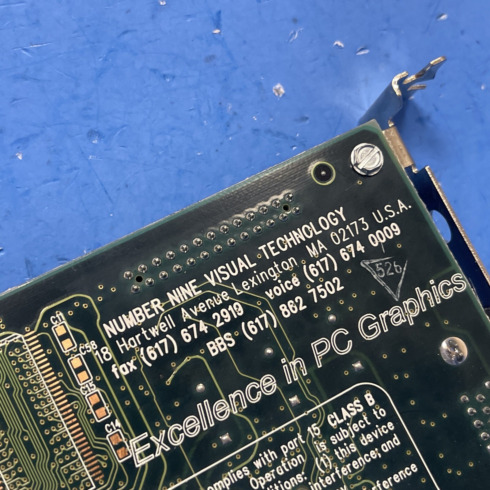 NUMBER NINE VISUAL TECHNOLOGY I92134 PC00FPL0-2 VGA