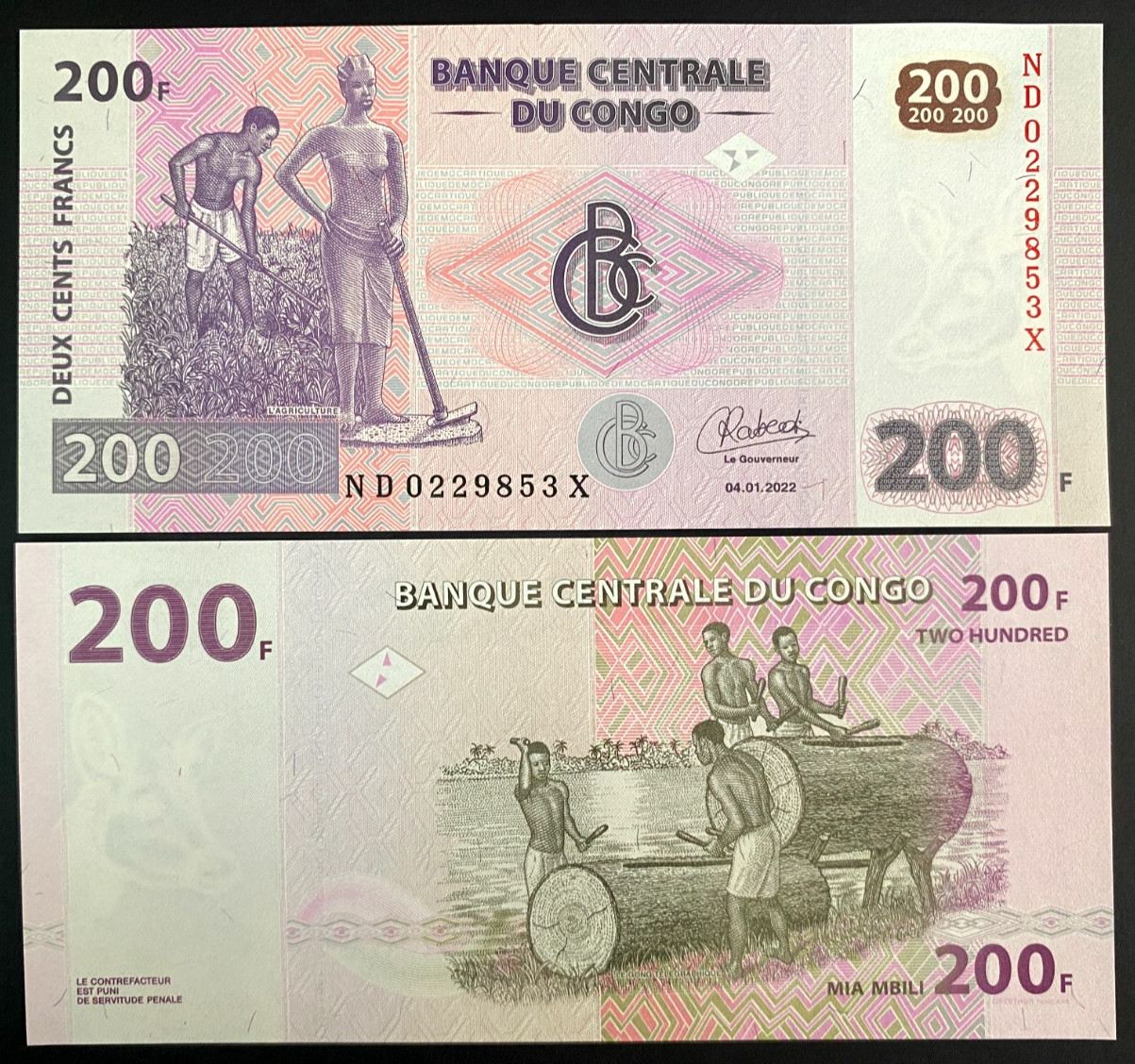 Congo 200 FRANCS 2022 Banknote World Paper Money UNC Currency Bill Note