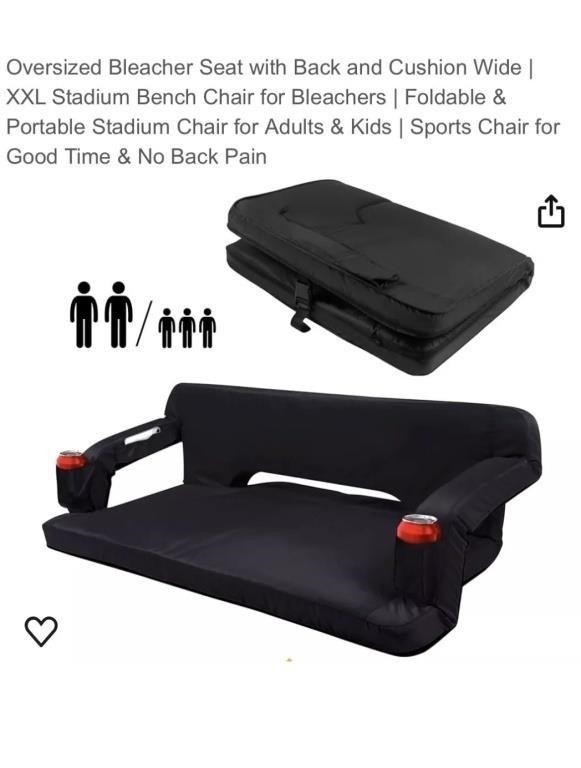 Y&N Oversized XXL Bleacher Stadium Seat with Back and Cushion Wide, Seats 2-3