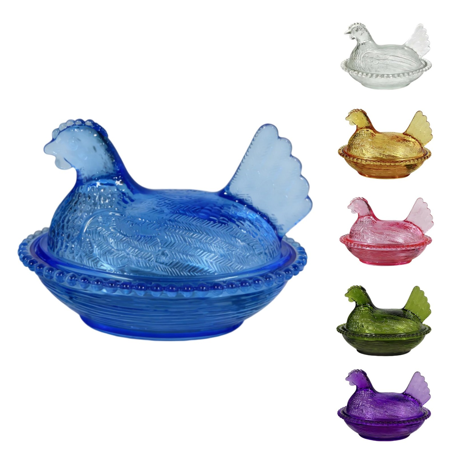 Chicken Shaped Crystal Candy Dish with Lid – Snack Bowl for Nuts, Dessert & C...