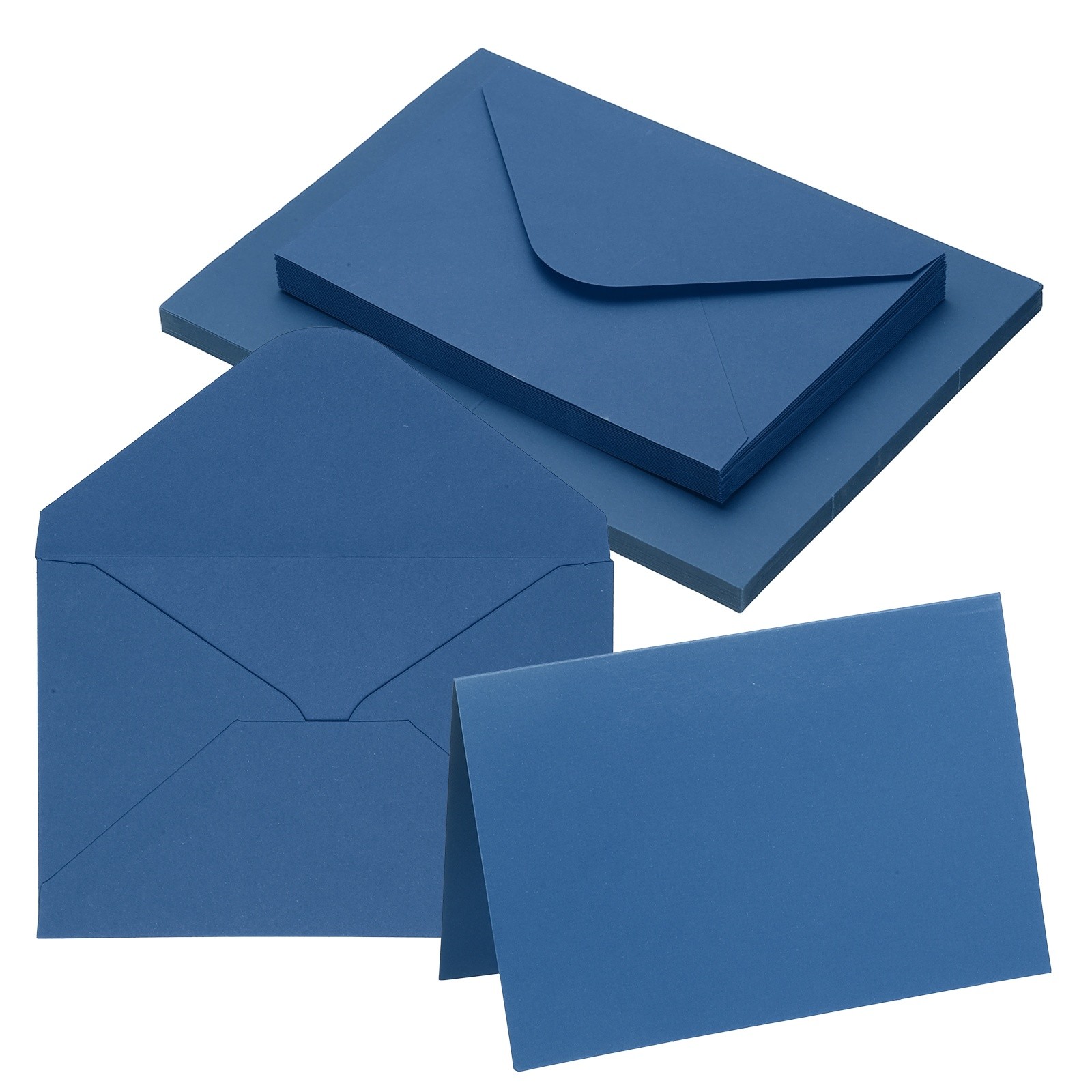 20Sets 4 x 6" Blank Cards and Envelopes, Right Angles Cards, Light Navy Blue