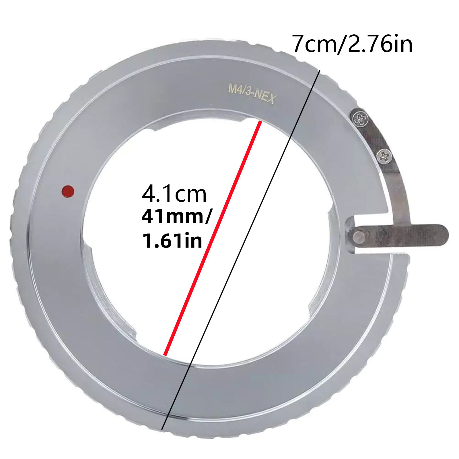 Silver M4/3-NEX Aluminum Alloy Adapter Converter Ring For Sony E Mount Camera