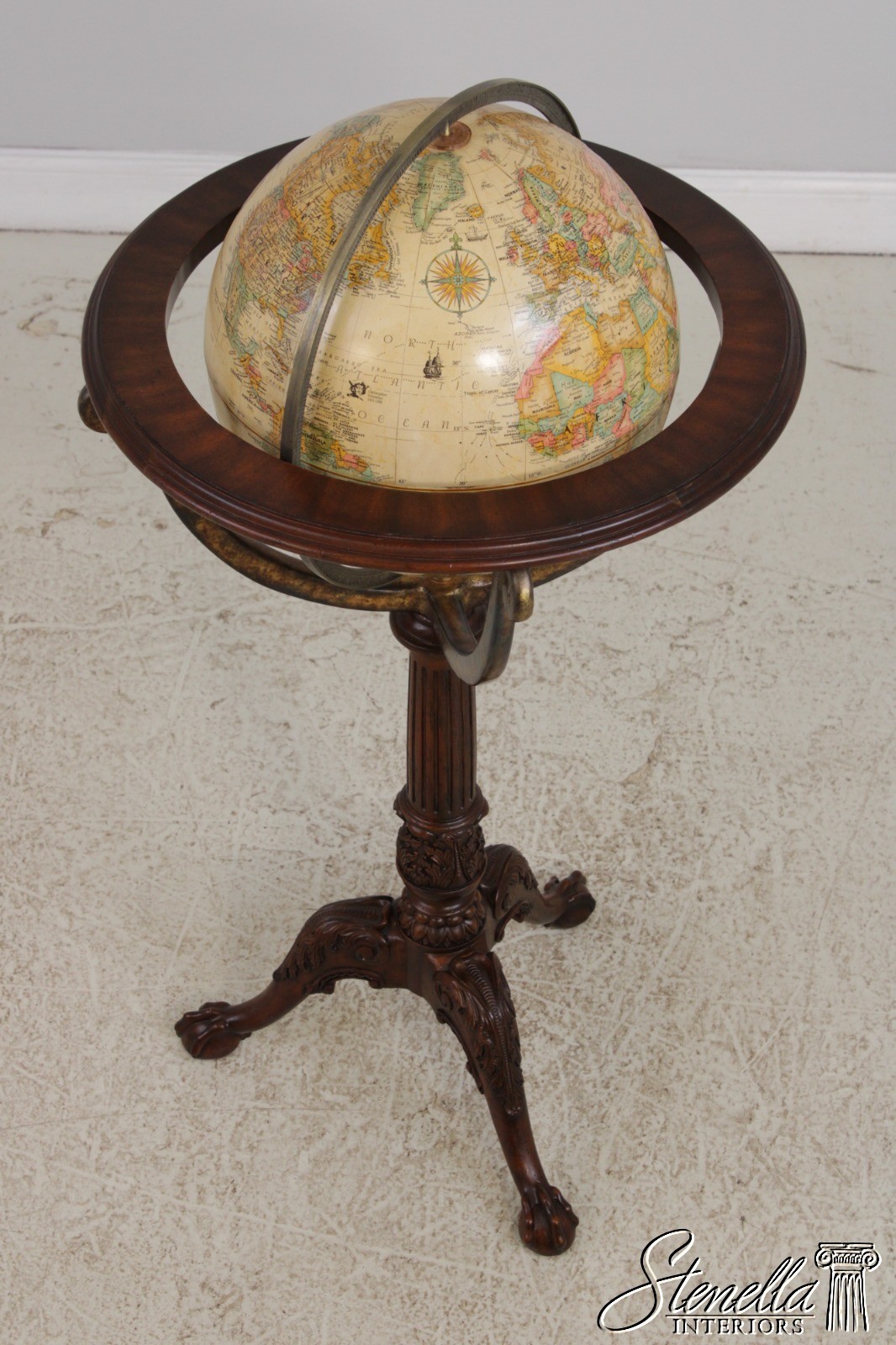 L72058: MAITLAND SMITH Replogle Globe On Mahogany Stand