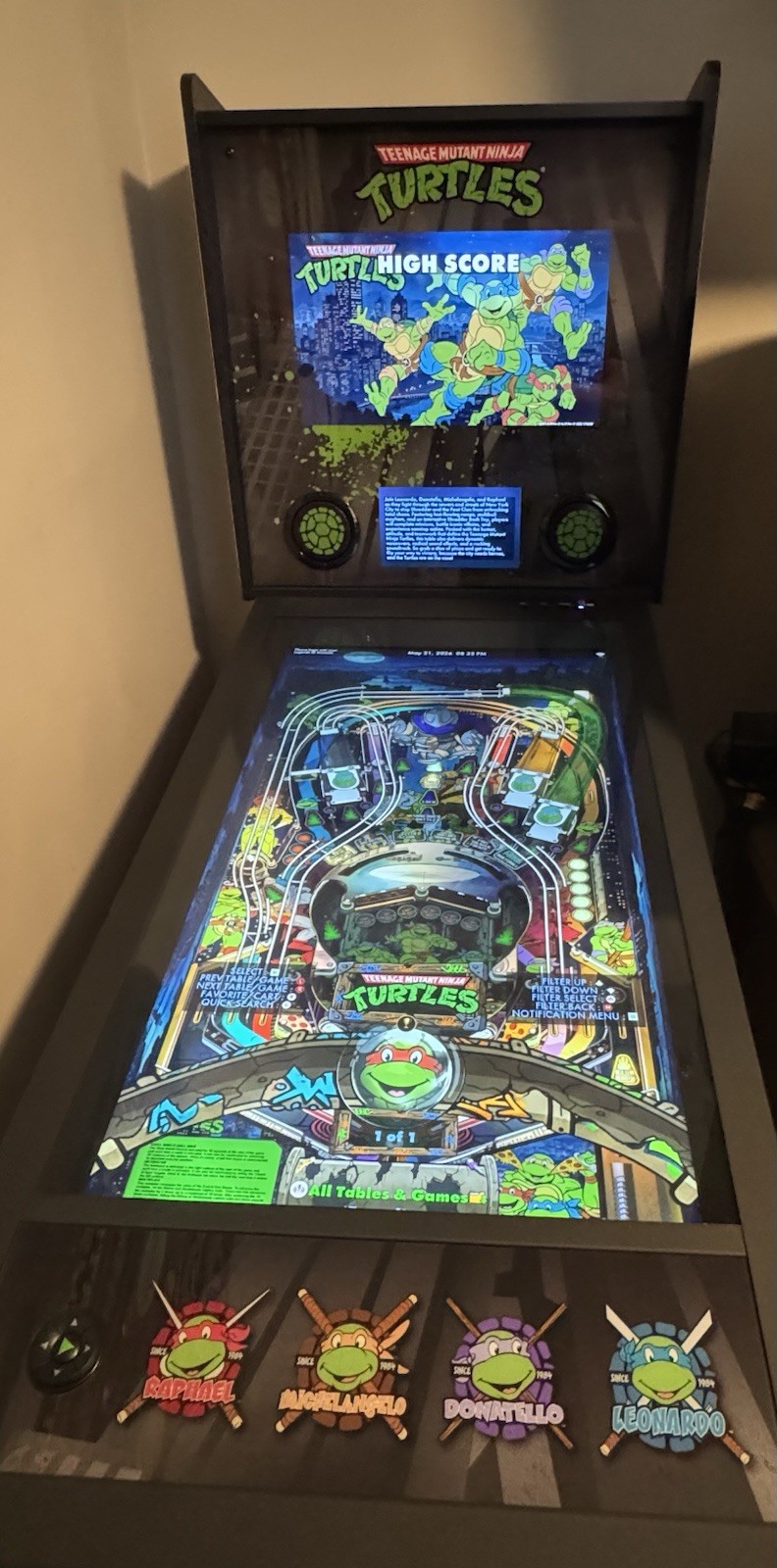 Atgames Legends Pinball HDP Ninja Turtles Pinball Machine TMNT