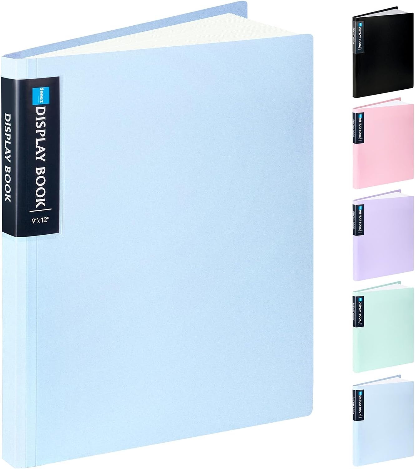 Art Portfolio 9"x12" - 40 Pockets, 80 Pages with Clear Sheet Protectors (Blue)