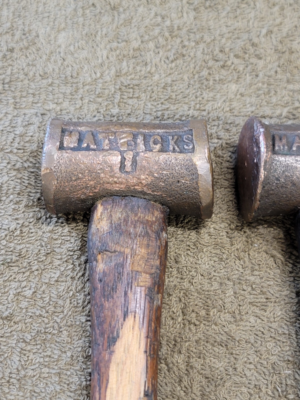 Matticks 1lb Tw Red Brass Dead Blow Hammer 16ozs BOTH