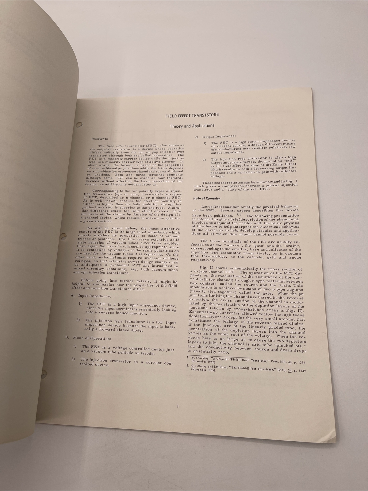 Amelco Field Effect Transistors Theory & Application Notes 1962-64