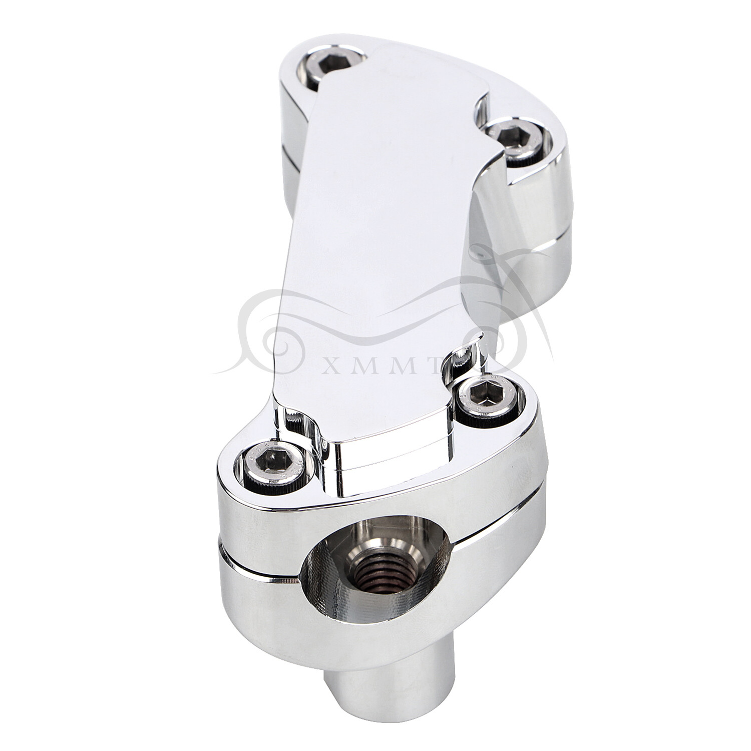 Chrome 1.7" Handlebar Risers Top Clamp For Harley Fat Boy Heritage Softail FLSTC