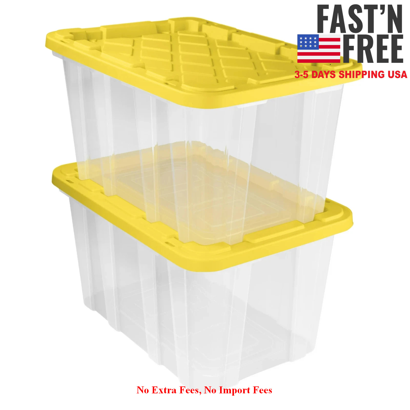 Sterilite Large Storage Bin, 27 Gallon Durable Plastic Storage Tote with Snap-On