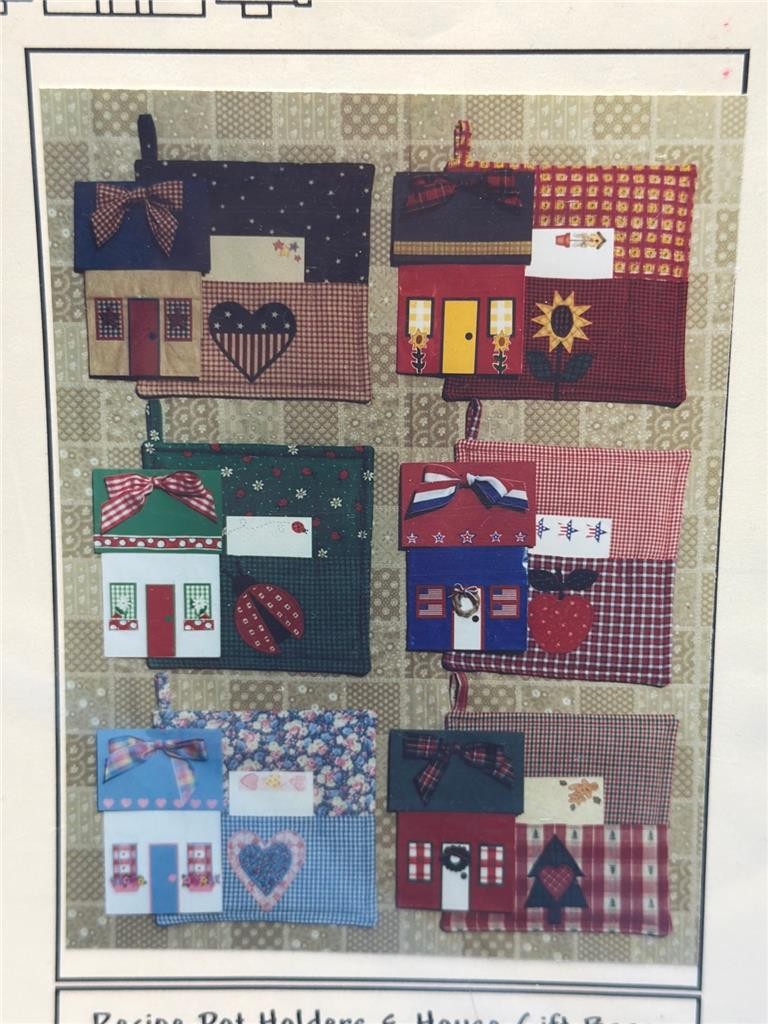 VILLAGE PEDDLER PATTERN CO. Pattern - RECIPE POT HOLDERS & GIFT BAGS RPH-116