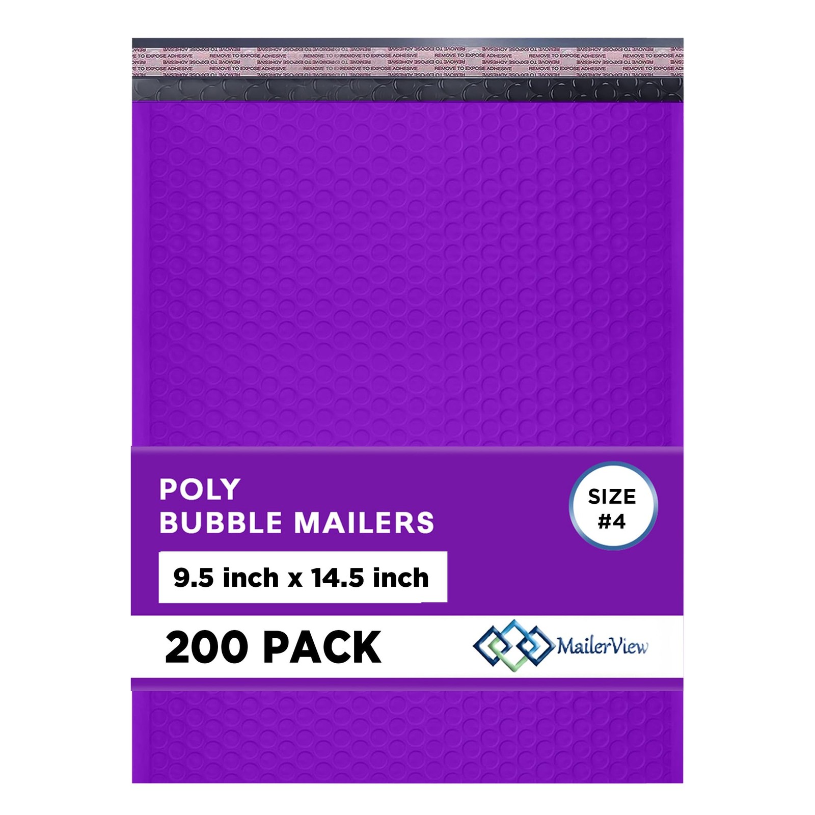 Purple Large Poly Bubble Mailers 9.5x14.5 inch #4 | Self Seal Padded Envelopes C