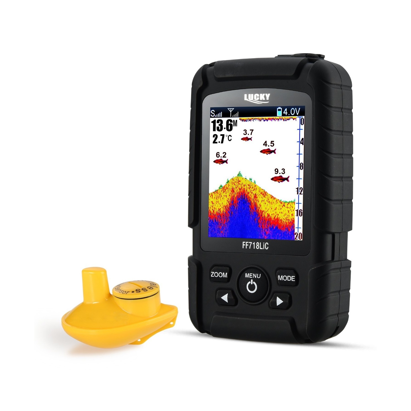 LUCKY Portable Fish Finder,Handheld Waterproof Depth Finder,Wireless fishfind...