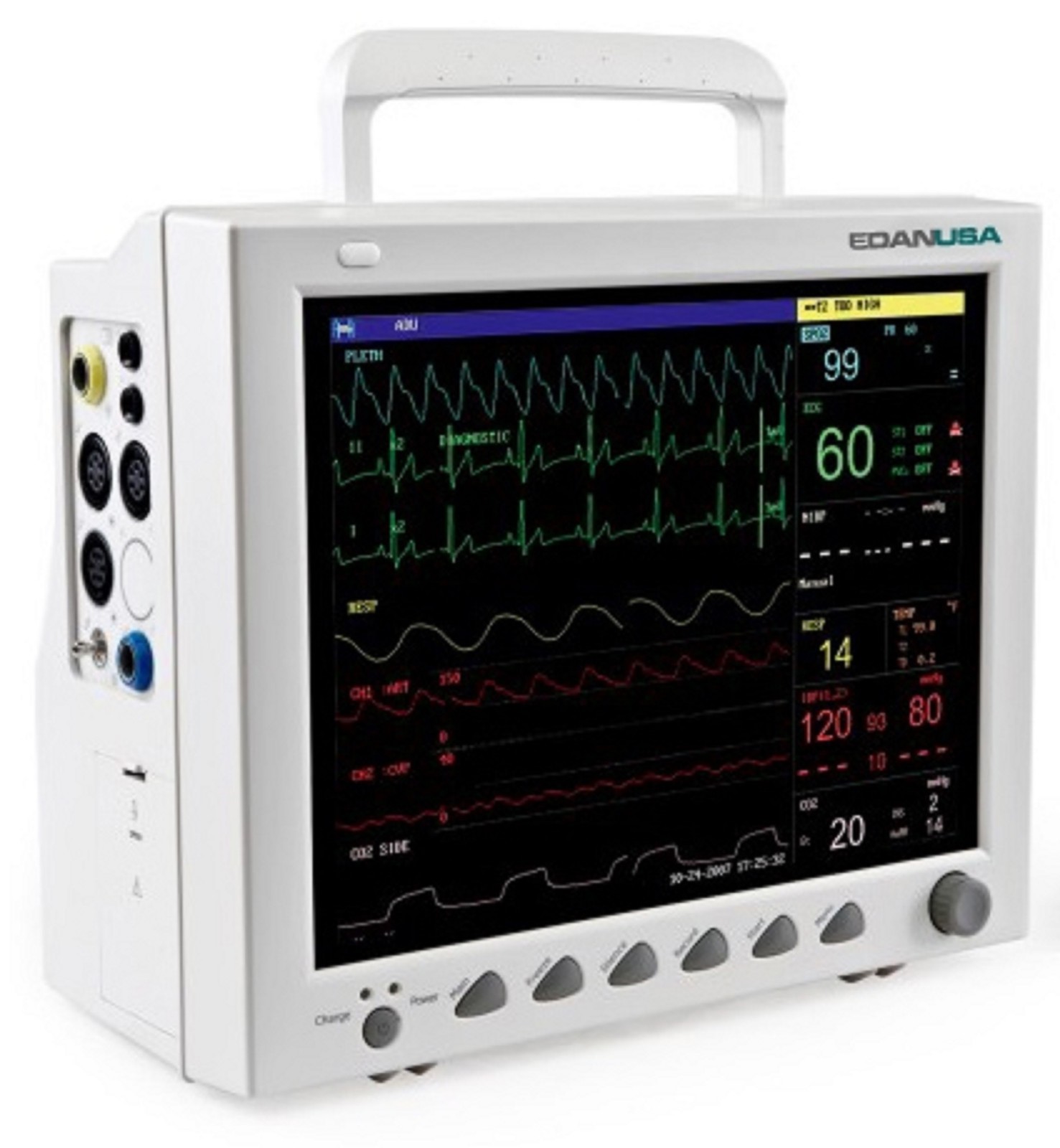 EDAN IM8 12" Patient Monitor ECG, RESP, NIBP, SpO2, Temp and Mainstream ETCO2