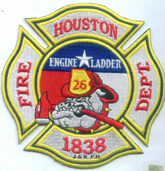 Houston  Station-26  "1838", Texas (4.5" x 4.5" size) fire patch