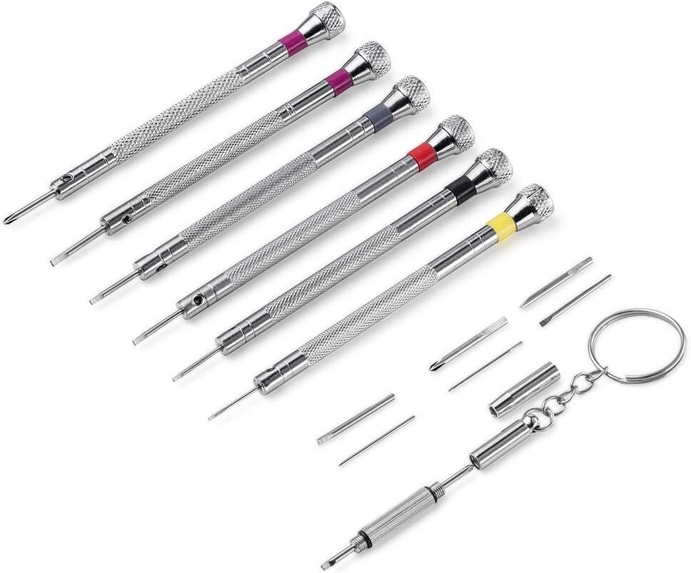 Premium 6PCS Micro Precision Screwdriver Set, 0.8-1.6Mm, Extra Replacement Blade