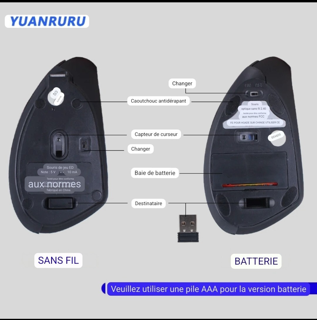 Wireless Ergonomic Optical Mouse Battery Bluetooth 800/1200/1600DPI
