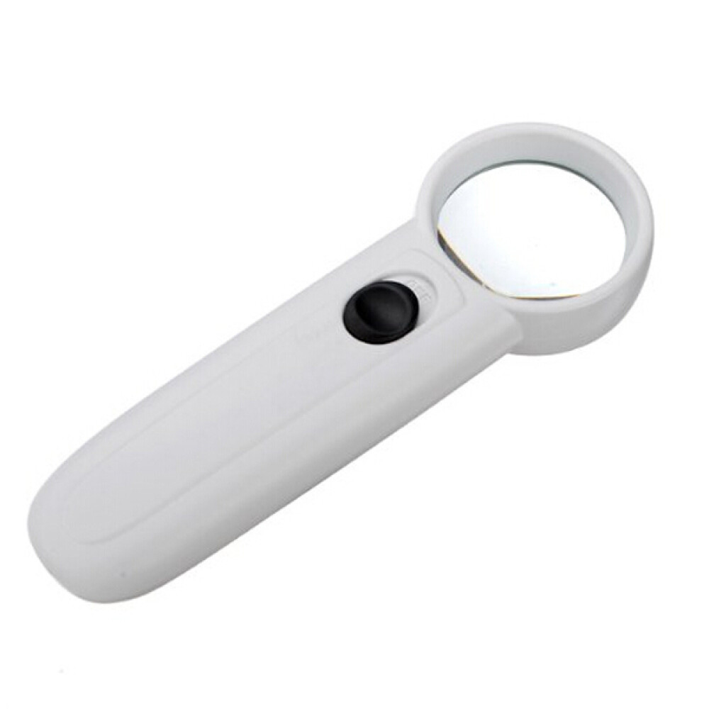 Handheld 2-LEDs Illuminated 15X Map Reading Magnifying Glass Lens Magnifier