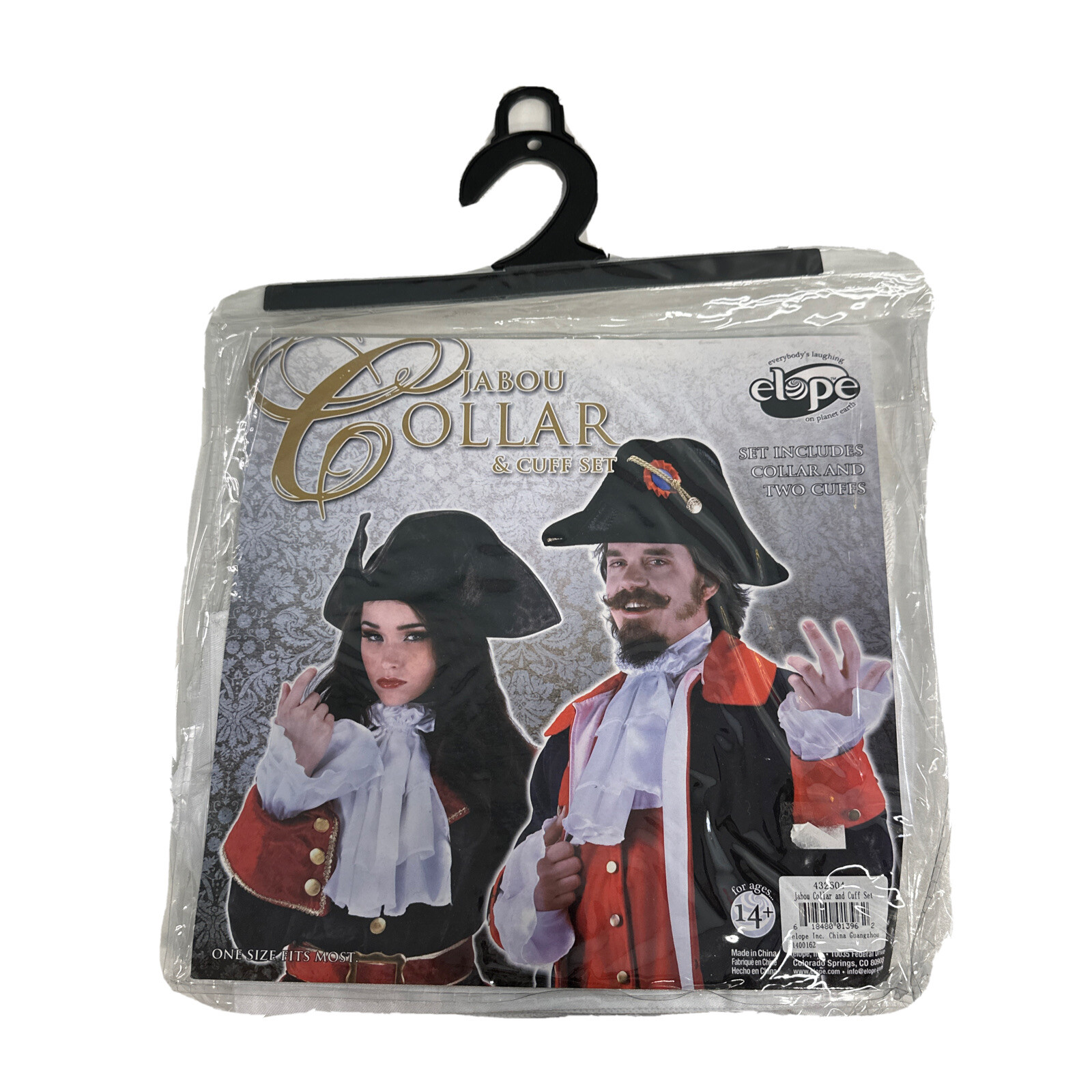 Elope Costume Collar and Cuff Set NEW White Pirate Colonial NEW 3-Piece Set Renn