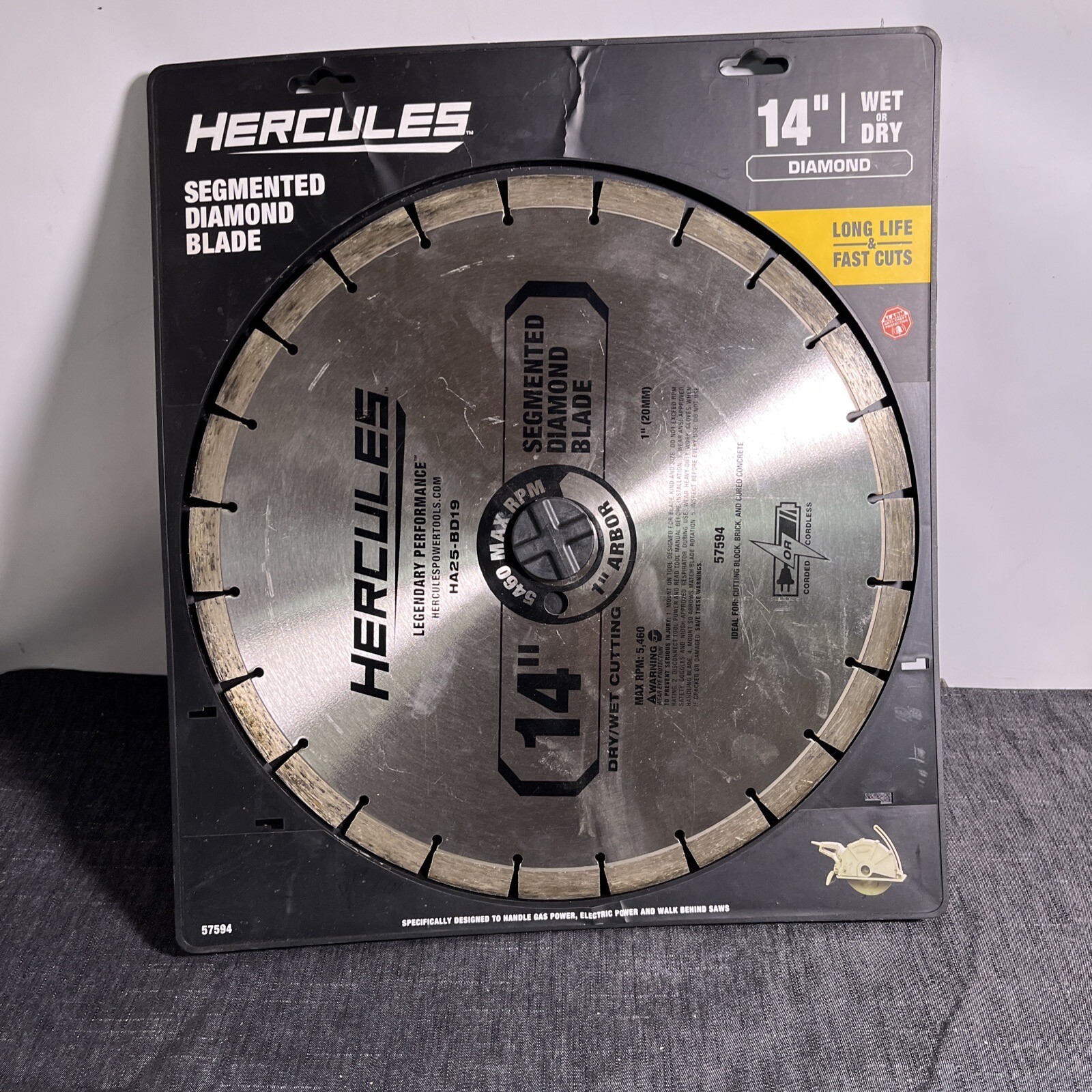 Hercules (57594) HA25-BD19 Wet Or Dry Segmented Diamond Blade/USED