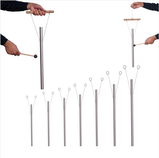7 long chakra Pipes for sound healing-louder than tuning fork+mallet+Hand Stand