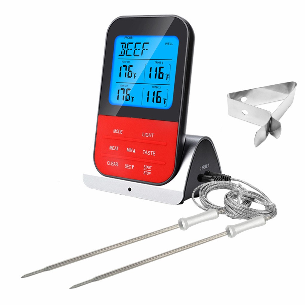 Wireless Meat Thermometer w/ 2 Probes 300FT for BBQ Grilling & Kitchen Cooking