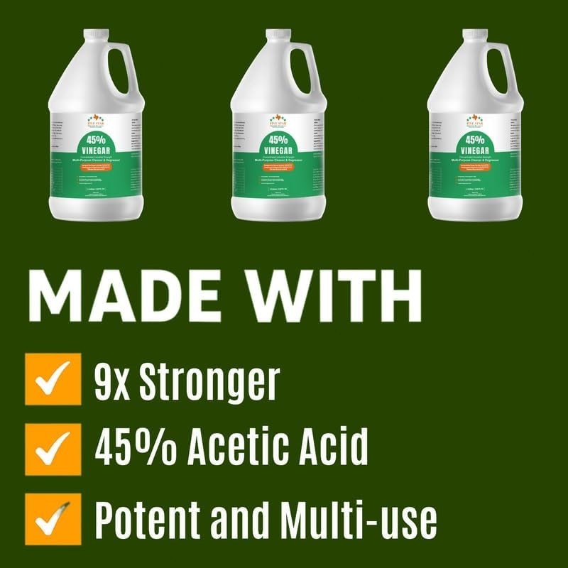 45% Vinegar Concentrated White 128oz Max Performance 9X Power Clean