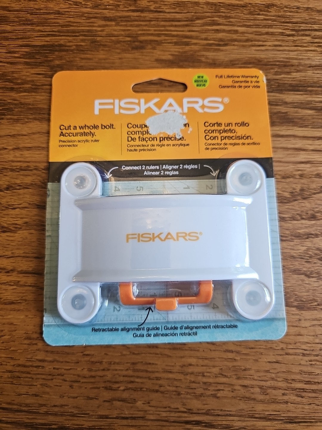 New/Sealed FISKARS Crafts 187690-1001 Acrylic Ruler Connector White Free Ship