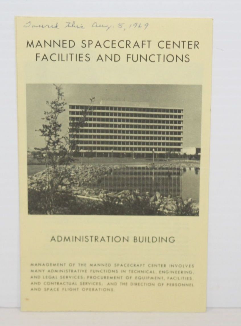 Manned Spacecraft Center NASA Brochure 1960s Vintage Apollo Era Houston Texas