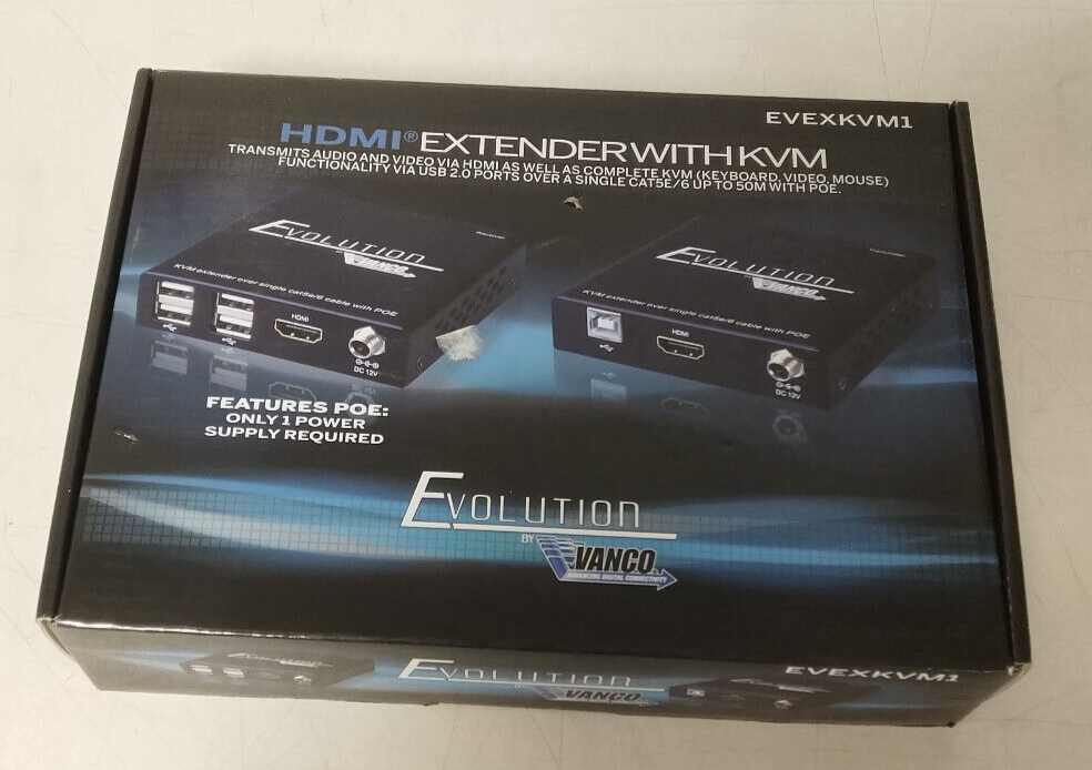 Vanco Evolution HDMI Extender with KVM and Power Over Ethernet #J432