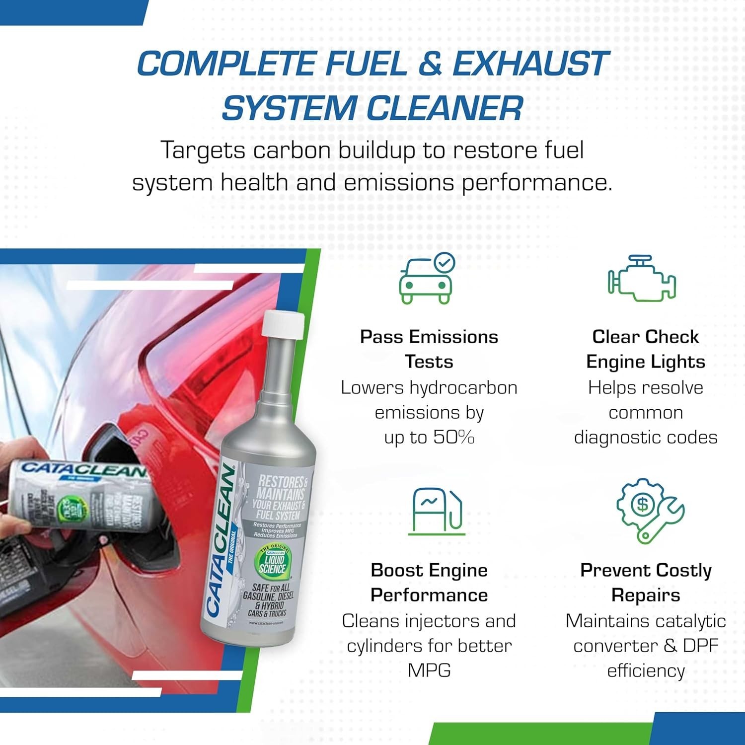 Liquid Engine Cleaner - Clear Check Engine Lights & Boost Fuel Efficiency, 16oz