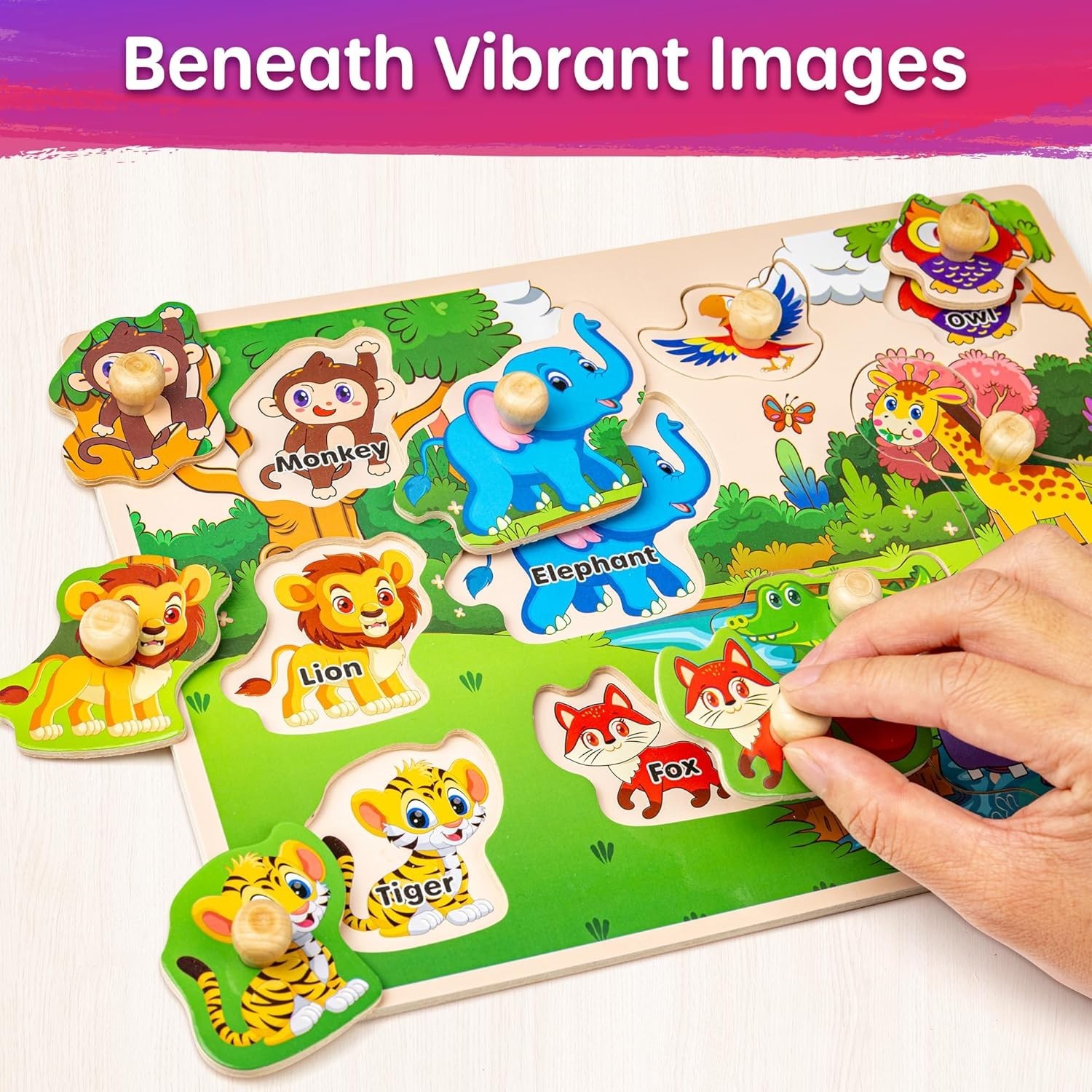 Educational Wooden Puzzles for 1-3 Olds