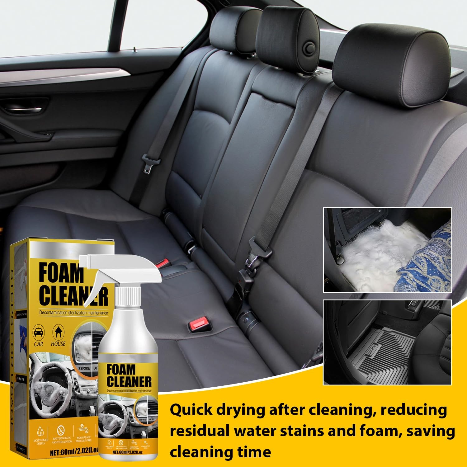 2PCS Multi-Purpose Foam Cleaner, 2024 New All Around Master Foam Cleaner, Car...