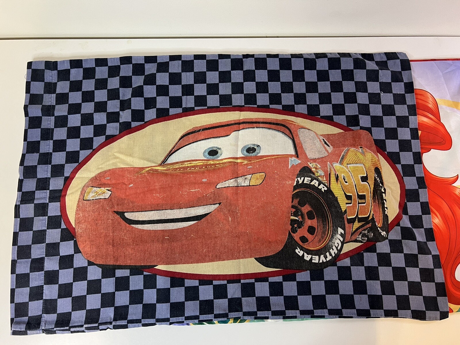 Disney Lot of 2 Pillowcase Pixar Cars Lightning McQueen Mater and Little Mermaid