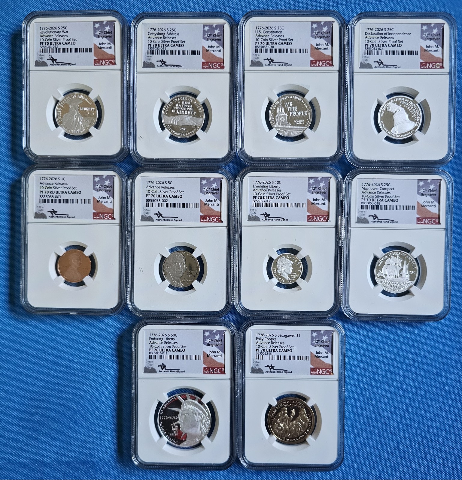 2026 S Silver Proof 10-Coin Set NGC PF70 UC AR MERCANTI SIGNED LABEL (IN HAND)