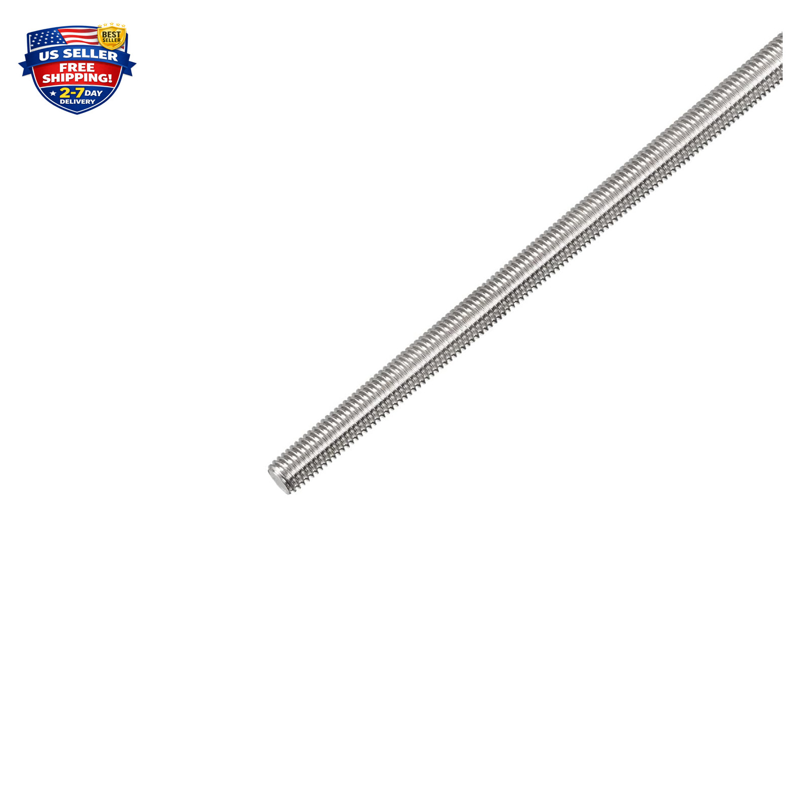3/8 Inch 24 Fine Thread Fully Threaded Rod Stainless Steel 12 Inch for Furniture