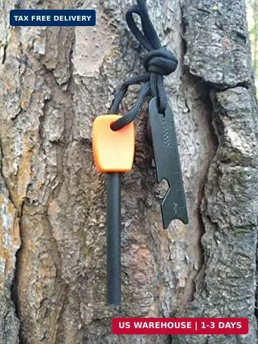 FOSTAR Ferrocerium Alloy Rod Fire Starter, 5/16 Inch Thick Waterproof Fire Steel